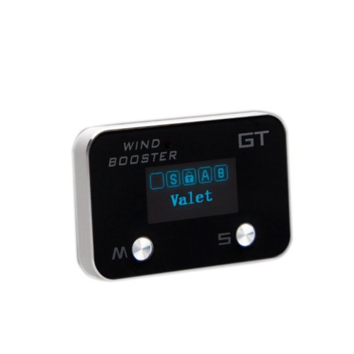 Windbooster GT Bluetooth throttle controller, silver bezel, display showing Valet mode