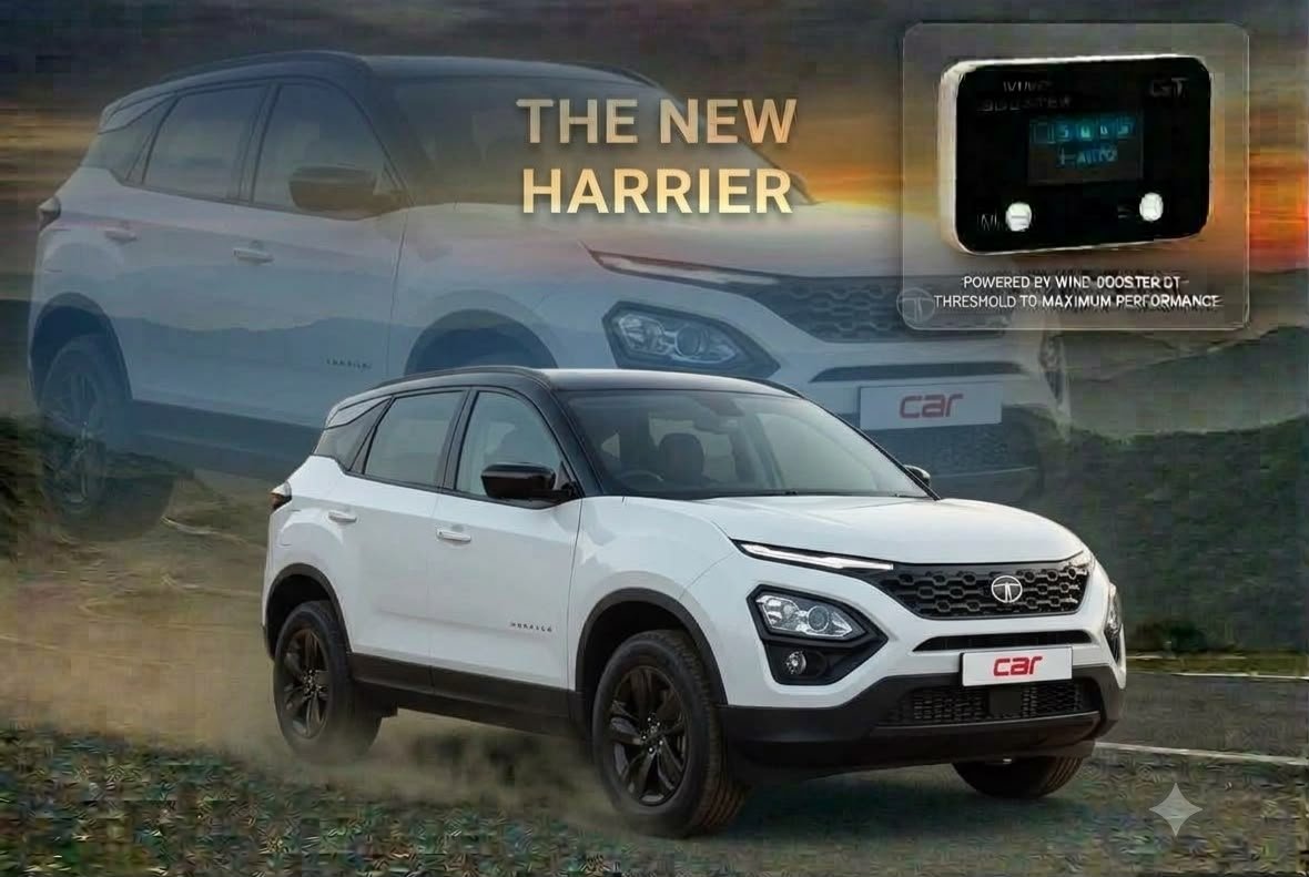 Windbooster GT throttle controller in front of a Tata Harrier