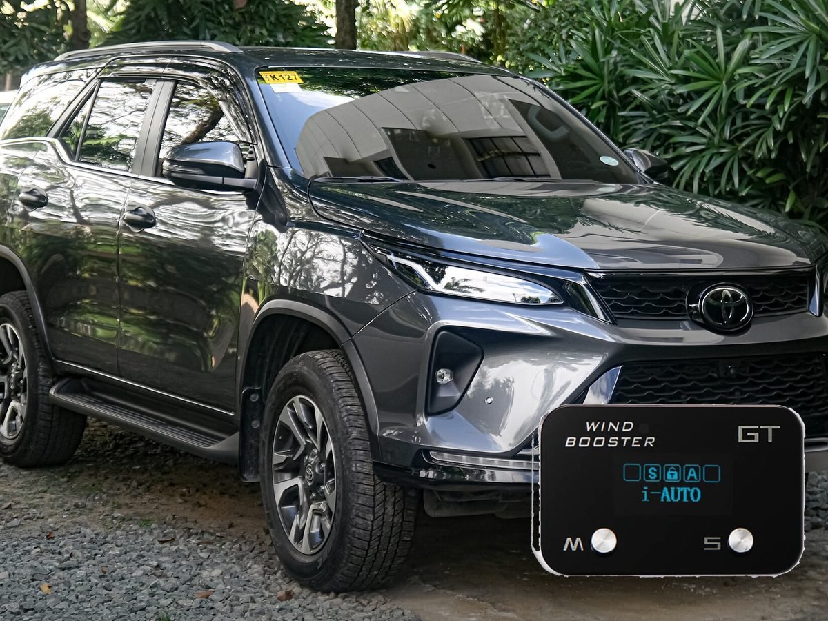 Windbooster GT throttle controller in front of a Toyota Fortuner