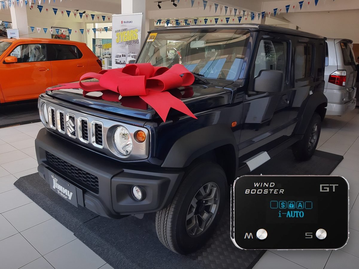 Windbooster GT throttle controller in front of a Maruti Suzuki Jimny